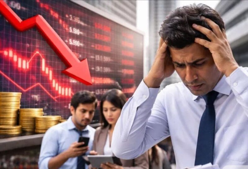 शेयर मार्केट में हड़कंप: कुछ घंटों में 10 लाख करोड़ का धक्का, निवेशकों में बेचैनी बढ़ी